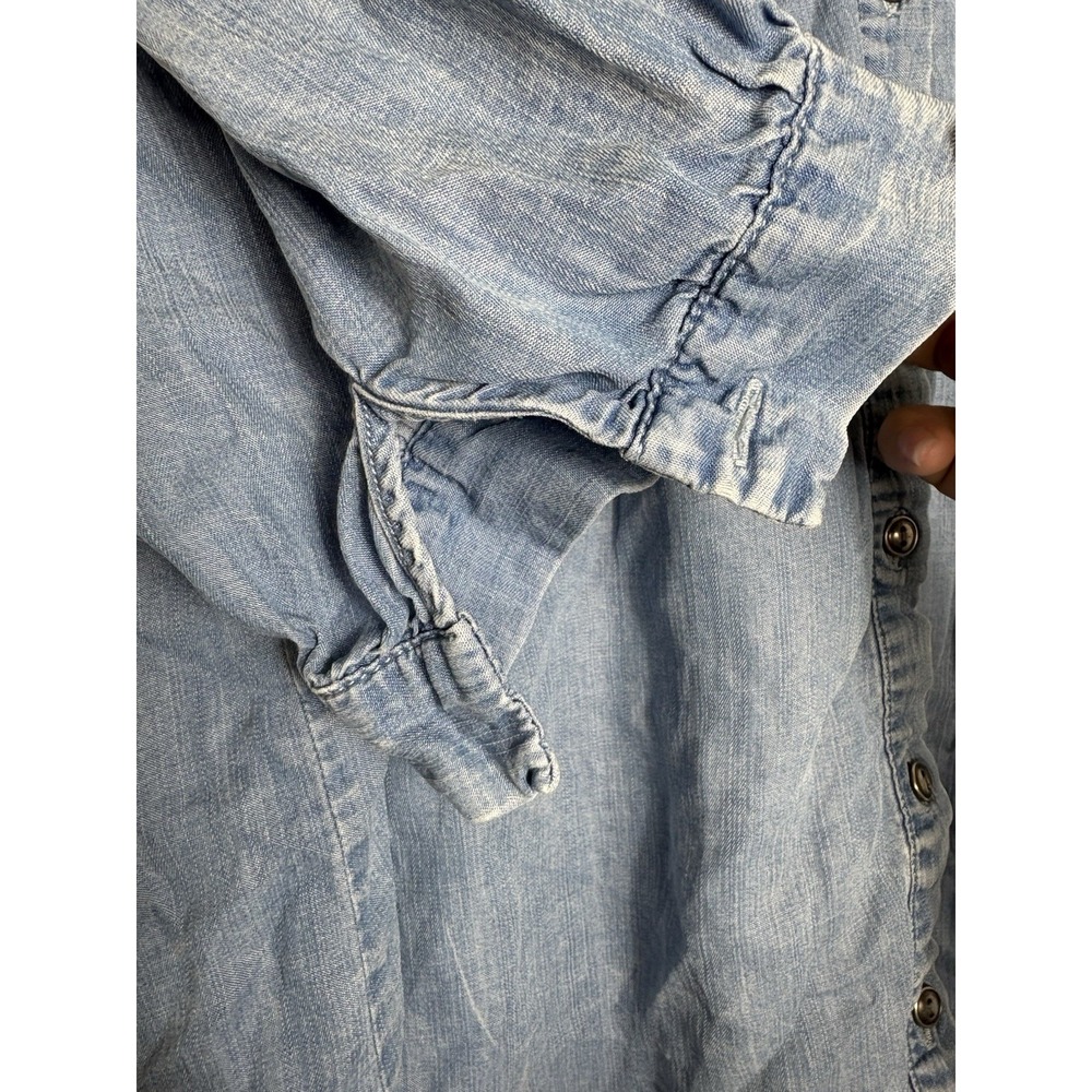 Jane and Delancey Women's Blue Short Sleeve Blouse Size M Country Boho Chic - Picture 11 of 12